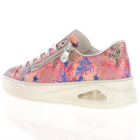 Rieker Side Zip Shoes Floral Multi Trainer N6401-90