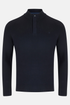 Benetti Ross Navy Quarter-Zip Knit Jumper with Top Button