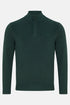 Benetti Ross Forest Green Quarter-Zip Knit Jumper with Top Button