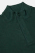 Benetti Ross Forest Green Quarter-Zip Knit Jumper with Top Button