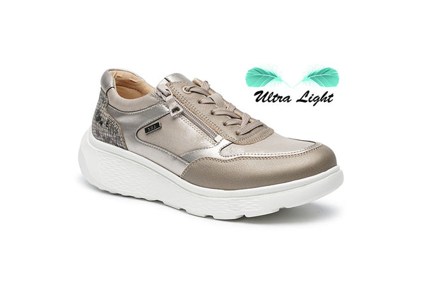 G Comfort Womens Gold Combi S-2731TC G-Comfort Tex Waterproof Leather Wedge Runner