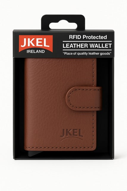 JKEL Leather RFID S-5 Pop-Up Wallet Black