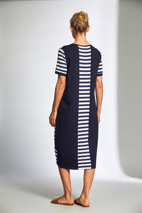 Peruzzi S25155 Stripe Panel Dress