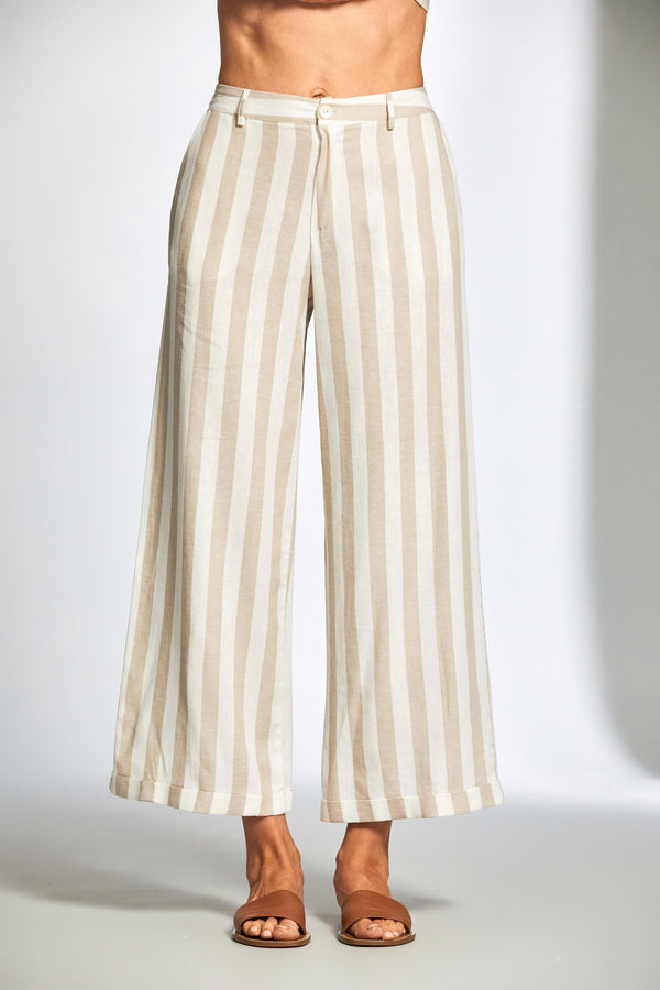 Peruzzi S25164 Stripe Linen Trousers