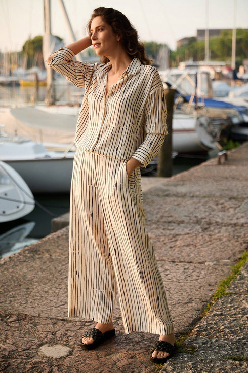 Peruzzi Broken Stripe Crop Trousers S25506