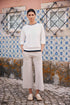 PERUZZI Womens Knit Detail Top with Coloured Trim S26111