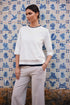 PERUZZI Womens Knit Detail Top with Coloured Trim S26111