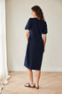 Peruzzi 3-Tone Linen Blend Knee-Length Dress – Blue – S26119