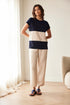 Peruzzi Block Stripe T-Shirt – Navy & Cream – S26118