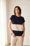 Peruzzi Block Stripe T-Shirt – Navy & Cream – S26118