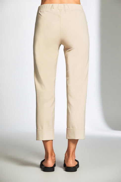 Peruzzi Slim Straight Turn-Up Trouser in Ecru– S26122 L12
