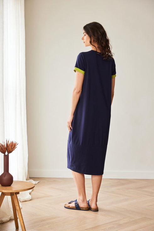 Peruzzi Stripe Longline Dress with Pocket Detail S26143