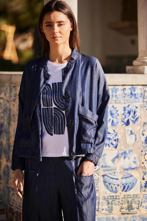 Peruzzi Luxe Jean Jacket Dark Denim S26151