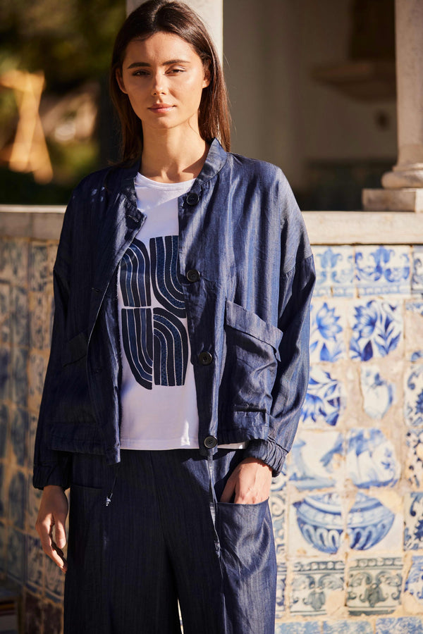 Peruzzi Luxe Jean Jacket Dark Denim S26151