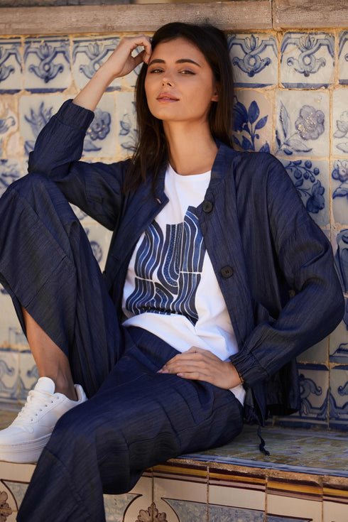 Peruzzi Luxe Jean Jacket Dark Denim S26151