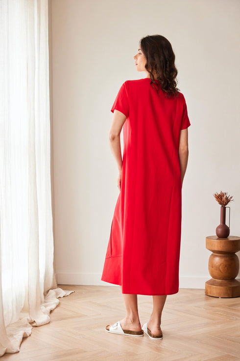 Peruzzi Rubber Print Appliqué Dress – Red – S26191