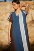 Peruzzi Multi Stripe Watercolour Dress Blue & Brown S26205