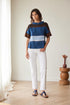 Peruzzi Multi Stripe Watercolour Top Blue & Brown S26206