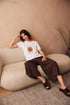Peruzzi Circle Line Graphic T-Shirt – White & Ginger – S26232