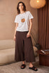 Peruzzi Circle Line Graphic T-Shirt – White & Ginger – S26232