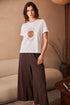Peruzzi Circle Line Graphic T-Shirt – White & Ginger – S26232