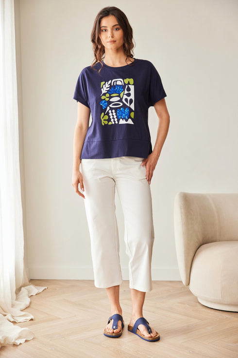 Peruzzi Sequin Detail Cotton T-Shirt – S26410/64