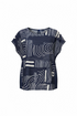 PERUZZI Navy Ripple Print Short Sleeve Top S26514
