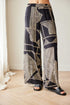 Peruzzi Black & Gold Geometric Print Wide Leg Trousers S26519