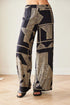 Peruzzi Black & Gold Geometric Print Wide Leg Trousers S26519