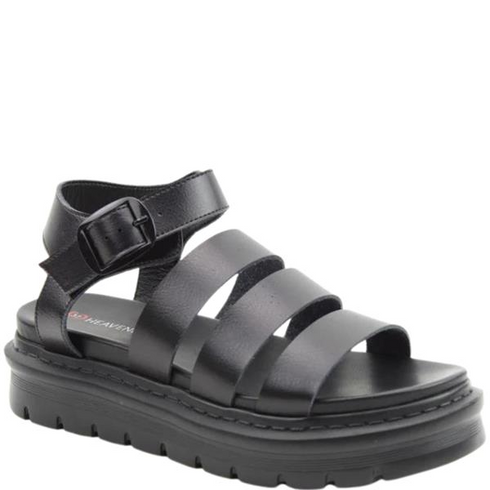 Heavenly Feet Womens Saffron/Storm Litesoles Vegan Chunky Platform Sandal