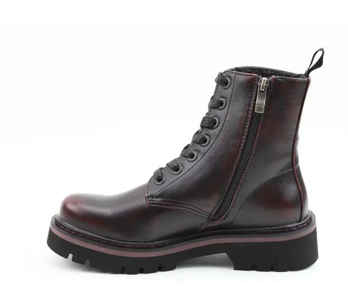 Heavenly Feet Savannah Litesoles Vegan Biker Boot SAVANNAH - Black/Burgundy