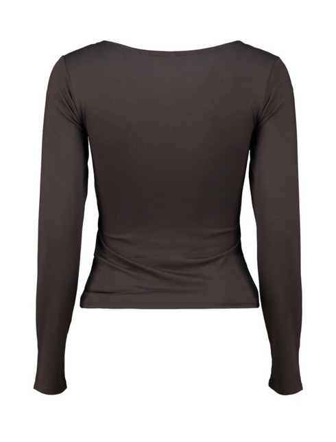 Hailys Ladies Al44essia Square Neck Long Sleeve Top - Cocoa SHI2508024CO
