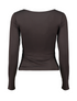 Hailys Ladies Al44essia Square Neck Long Sleeve Top - Cocoa SHI2508024CO