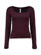 Hailys Ladies Al44essia Square Neck Long Sleeve Top - Dark Cherry SHI2508024DC