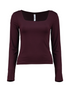 Hailys Ladies Al44essia Square Neck Long Sleeve Top - Dark Cherry SHI2508024DC