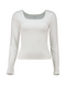 Hailys Ladies Al44essia Square Neck Long Sleeve Top - White SHI2508024WH