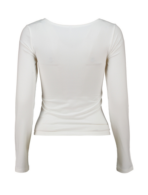 Hailys Ladies Al44essia Square Neck Long Sleeve Top - White SHI2508024WH