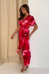 Girl In Mind Farrah Pink Floral Frill Detail Maxi Dress S18815
