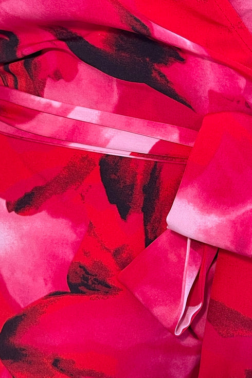 Girl In Mind Farrah Pink Floral Frill Detail Maxi Dress S18815