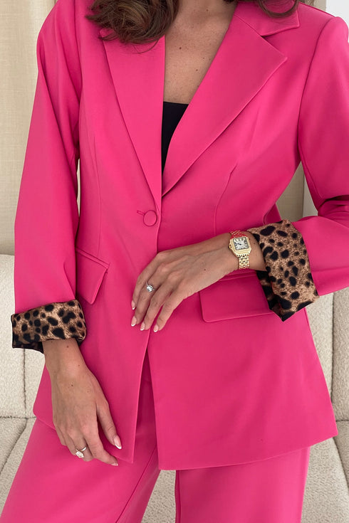 Girl In Mind Stevie Classic Fitted Blazer Fuchsia S18887