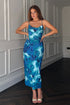 Girl in Mind Naomi Blue Floral Slip Midi Dress S18924