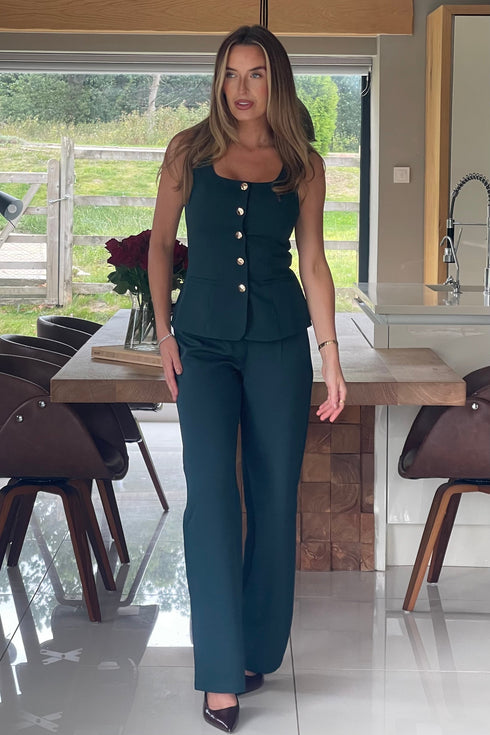 Girl In Mind Jamie SI8989-D Tailored Waistcoat – Emerald Green Women’s Waistcoat