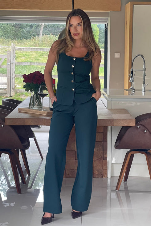 Girl In Mind Jamie SI8989-D Tailored Waistcoat – Emerald Green Women’s Waistcoat