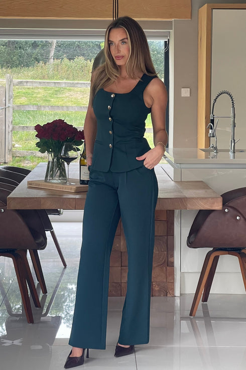 Girl In Mind Jamie SI8989-D Tailored Waistcoat – Emerald Green Women’s Waistcoat