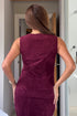 Girl In Mind SI8989-E Jamie Square Neckline Suede Waistcoat - Berry