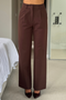 Girl In Mind Jo Pleat Detail Tailored Trouser – Brown Chocolate SI8990-A