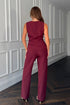 Girl In Mind Jo Pleat Detail Tailored Trouser - Berry SI8990-B