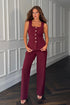 Girl In Mind Jo Pleat Detail Tailored Trouser - Berry SI8990-B