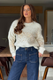 Girl In Mind Hina Sequin Knit Jumper - Cream SI9052