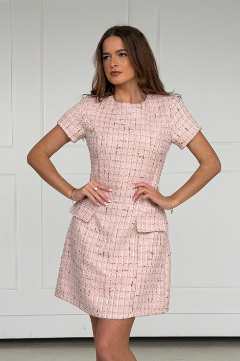 Girl in Mind Women's Babett Short Sleeve Mini Dress Pink SI9244-A